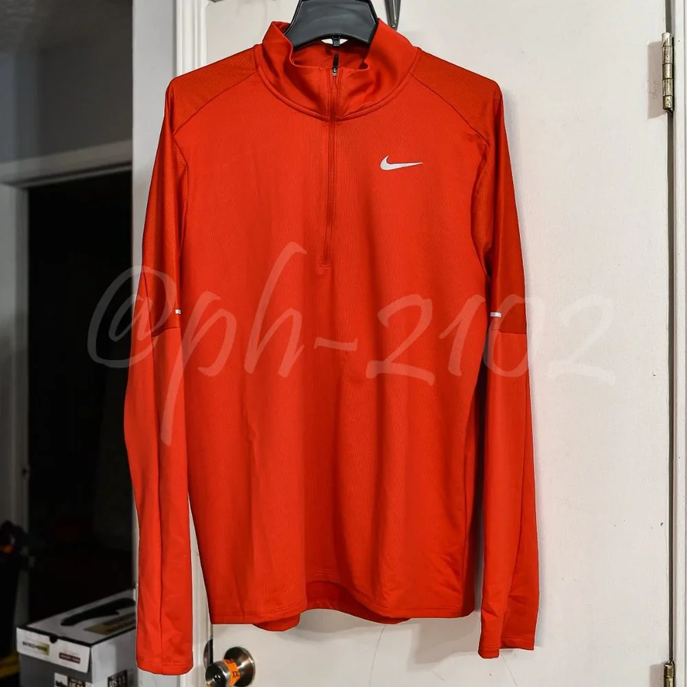 Nike Dri-FIT Men's 1/2-Zip Running Top RED - Picture 2 of 8